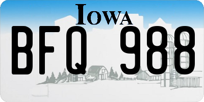 IA license plate BFQ988