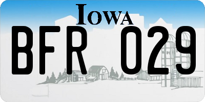 IA license plate BFR029