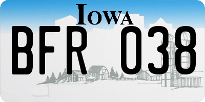 IA license plate BFR038