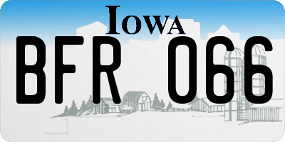 IA license plate BFR066