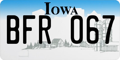 IA license plate BFR067