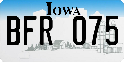 IA license plate BFR075