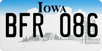IA license plate BFR086