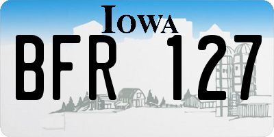 IA license plate BFR127