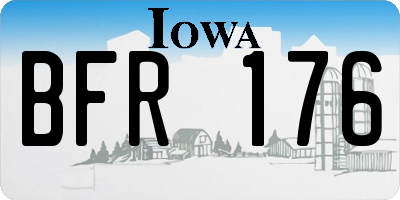 IA license plate BFR176