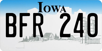 IA license plate BFR240