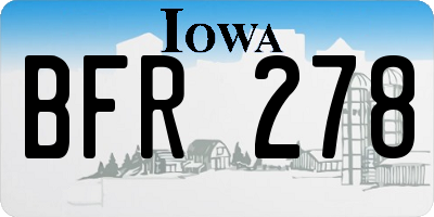 IA license plate BFR278