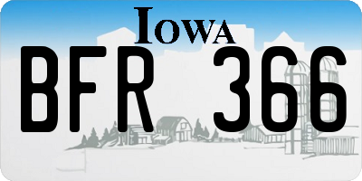 IA license plate BFR366