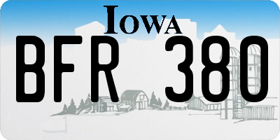 IA license plate BFR380
