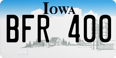 IA license plate BFR400