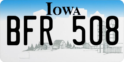 IA license plate BFR508