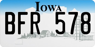 IA license plate BFR578