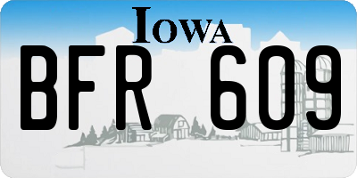 IA license plate BFR609