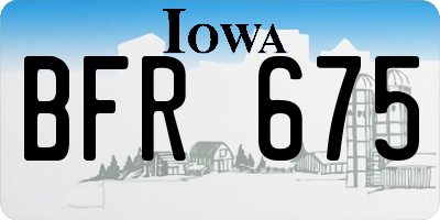 IA license plate BFR675