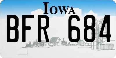 IA license plate BFR684