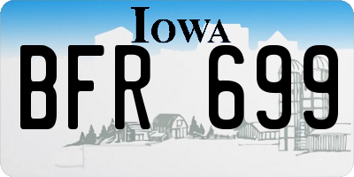 IA license plate BFR699
