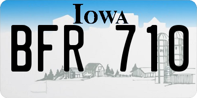 IA license plate BFR710