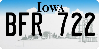 IA license plate BFR722