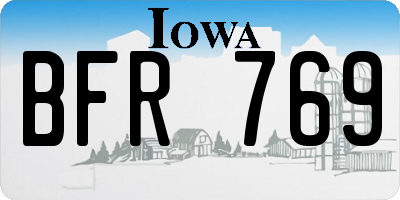 IA license plate BFR769