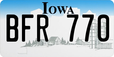 IA license plate BFR770