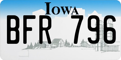 IA license plate BFR796