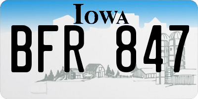 IA license plate BFR847