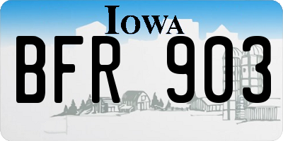 IA license plate BFR903