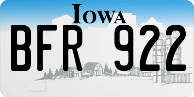 IA license plate BFR922