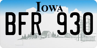 IA license plate BFR930