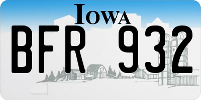 IA license plate BFR932