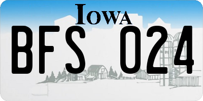 IA license plate BFS024