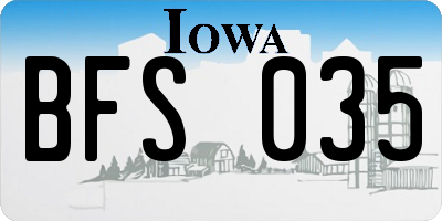 IA license plate BFS035
