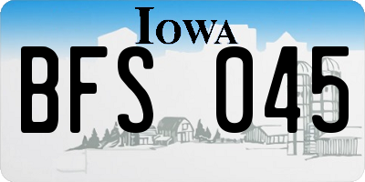 IA license plate BFS045