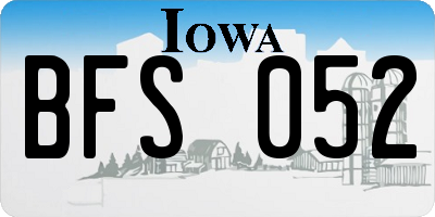 IA license plate BFS052