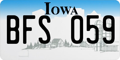 IA license plate BFS059
