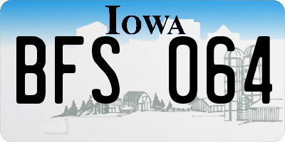 IA license plate BFS064