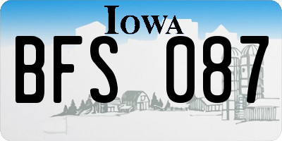 IA license plate BFS087