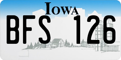 IA license plate BFS126