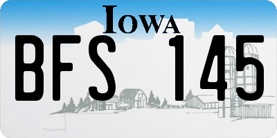 IA license plate BFS145