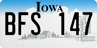 IA license plate BFS147
