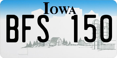 IA license plate BFS150