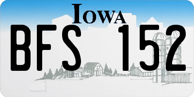 IA license plate BFS152