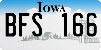 IA license plate BFS166