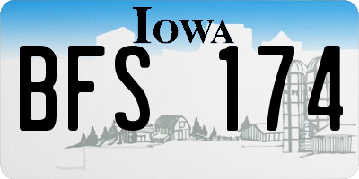 IA license plate BFS174