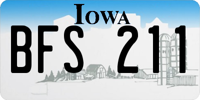 IA license plate BFS211