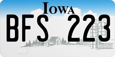 IA license plate BFS223