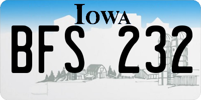 IA license plate BFS232