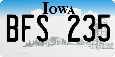 IA license plate BFS235