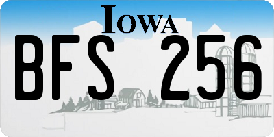 IA license plate BFS256