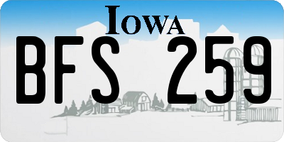 IA license plate BFS259